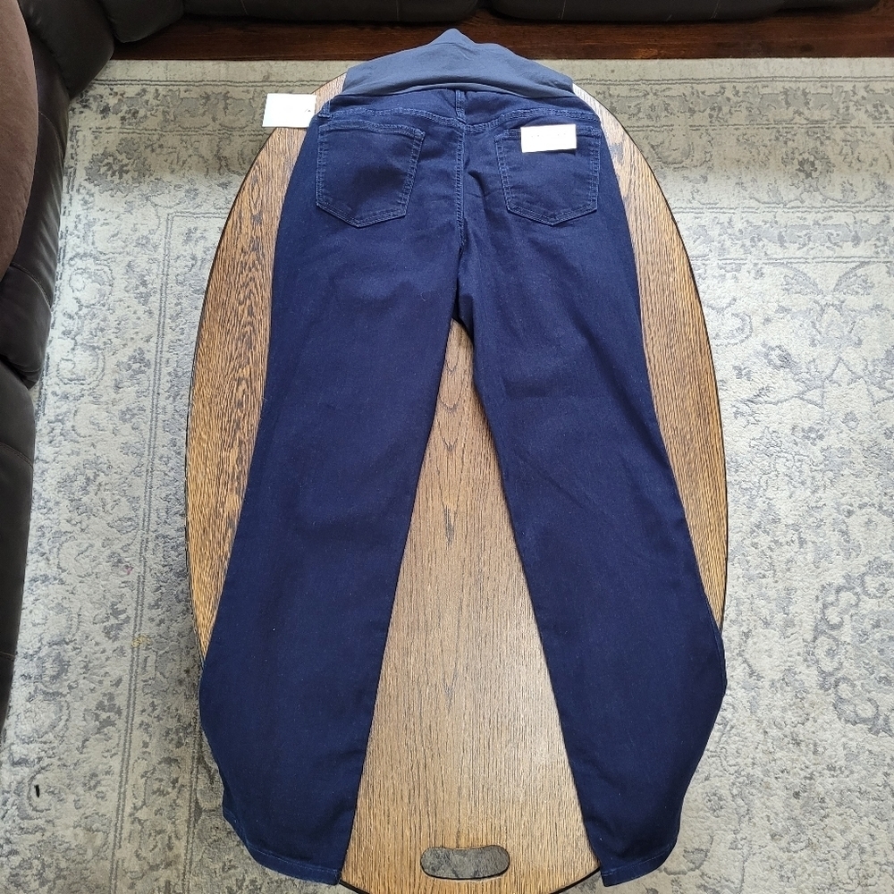 a glow Maternity Full Belly Panel Dark Wash Bootcut Jeans Size Women's 16 NEW - Picture 6 of 15